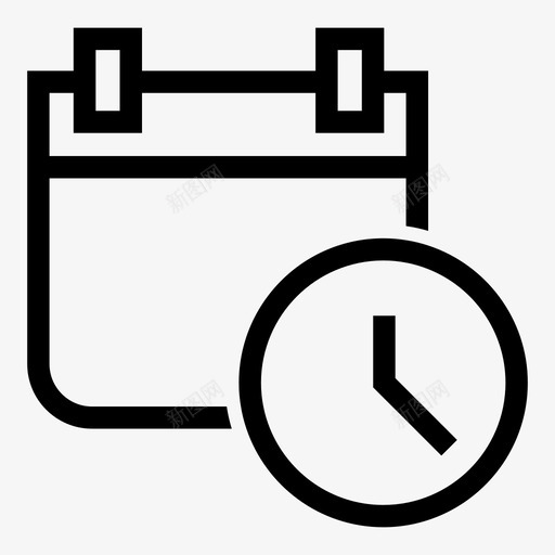 议程日历时钟图标svg_新图网 https://ixintu.com 事件 日历 日程表 日程表图标集 时钟 议程
