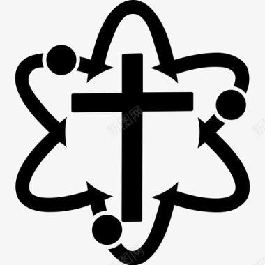 科学与基督教原子信仰图标图标