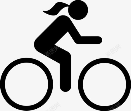 骑自行车运动员和运动图标图标