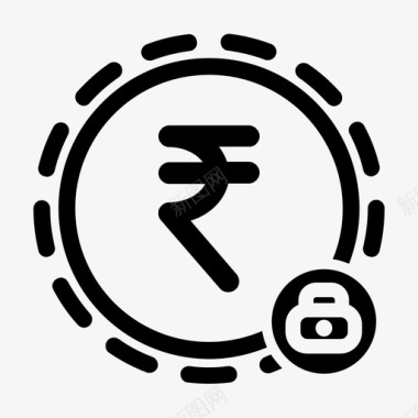 货币安全印度卢比付款图标图标