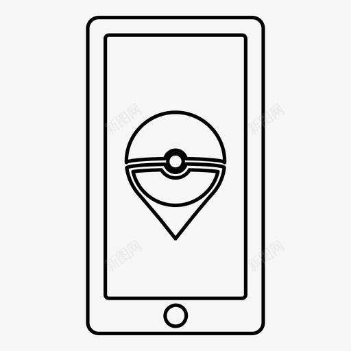 pokemongo球游戏图标svg_新图网 https://ixintu.com pokemonball pokemongo pokemongopokemonballpokestop 地图标记 游戏 球