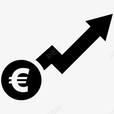 欧元上涨经济金融图标图标