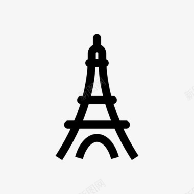 巴黎首都城市图标图标