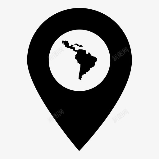 拉丁美洲大陆地图图标svg_新图网 https://ixintu.com 世界地图标记 地图 地图标记 大陆 拉丁美洲