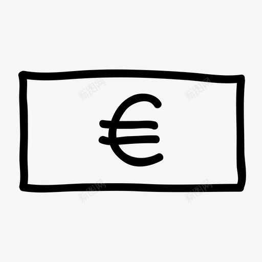 欧元票据银行金融图标svg_新图网 https://ixintu.com 手绘 欧元票据 货币 金融 银行