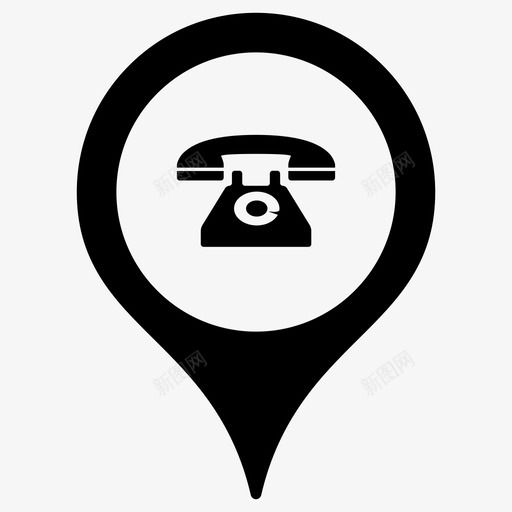 电话呼叫中心地图标记svg_新图网 https://ixintu.com pin 呼叫中心 地图指针 地图标记 旧电话 电话