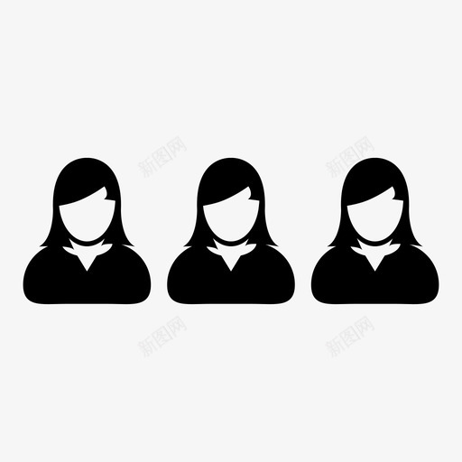 人口组人员图标svg_新图网 https://ixintu.com 人口 人员 合作伙伴 团队 女性 用户 用户矢量图标 组 领导者