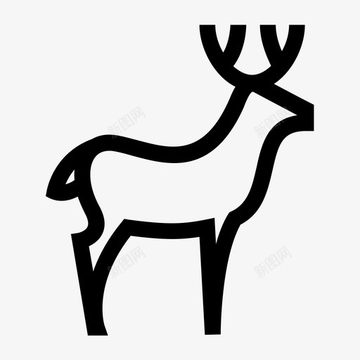 驯鹿动物森林图标svg_新图网 https://ixintu.com 动物 圣诞老人 森林 野生动物 驯鹿