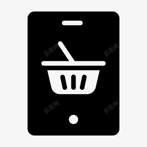 在线购物购物篮购买图标svg_新图网 https://ixintu.com 在线购物 电子商务 移动 购买 购物必需品字形 购物篮