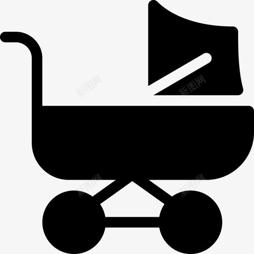 婴儿车马车助行器图标svg_新图网 https://ixintu.com 助行器 婴儿车 幼儿实心图标 车轮 马车