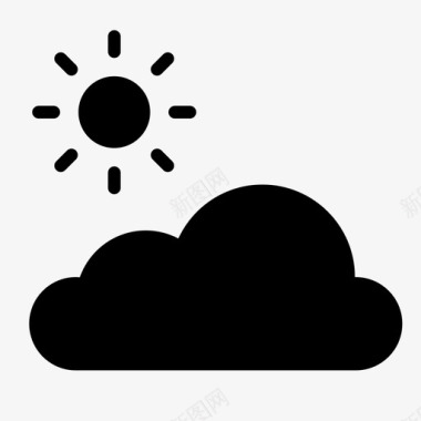 太阳云云天空图标图标