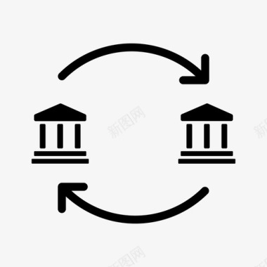 银行分行交易所图标图标