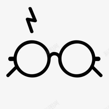眼镜和伤疤哈利波特魔法图标图标