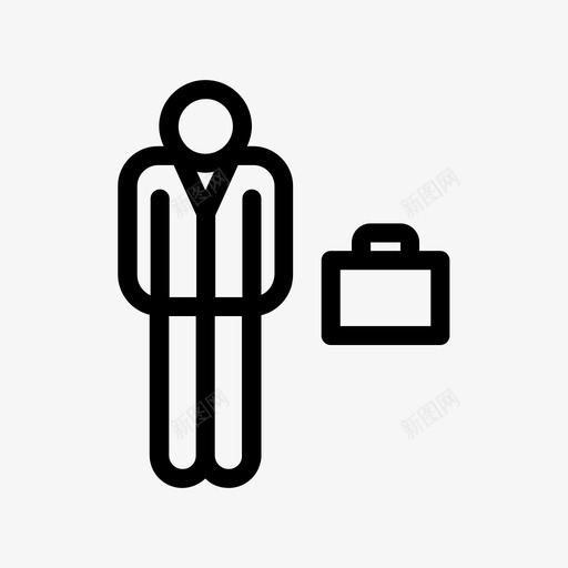 商人企业家律师图标svg_新图网 https://ixintu.com 企业家 商人 律师 手提箱 男人和工作
