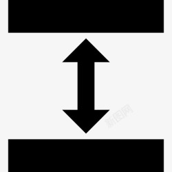水平之间两个水平条之间的双上下箭头箭头仪表板图标高清图片