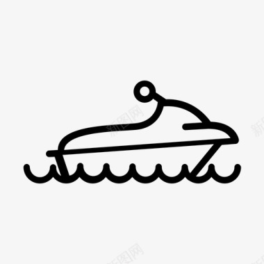 水上滑板车假日运动图标图标