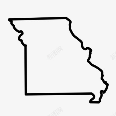 密苏里州地图州图标图标