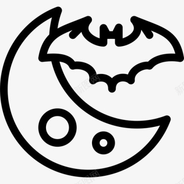 幽灵之夜蝙蝠新月图标图标
