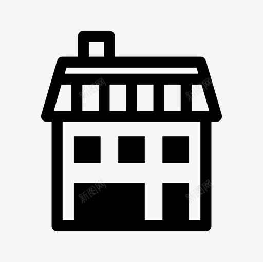 公寓大楼房子图标svg_新图网 https://ixintu.com 住宅 公寓 地方 大楼 建筑物和地标填充图标集 房子