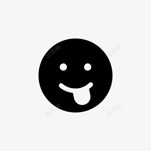 欢乐情感表情图标svg_新图网 https://ixintu.com 情感 情绪 标准图标设置为黑色 欢乐 表情 顽皮
