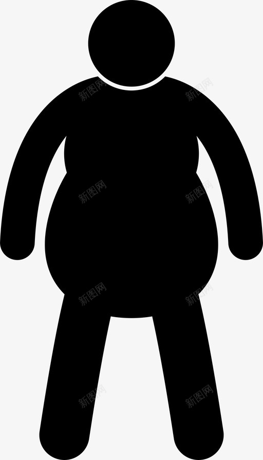 胖子肚子大图标svg_新图网 https://ixintu.com 体型和大小 大 肚子 胃 胖 胖子