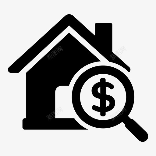 房地产房子住房图标svg_新图网 https://ixintu.com 价格 住房 信息 定价 房地产 房子