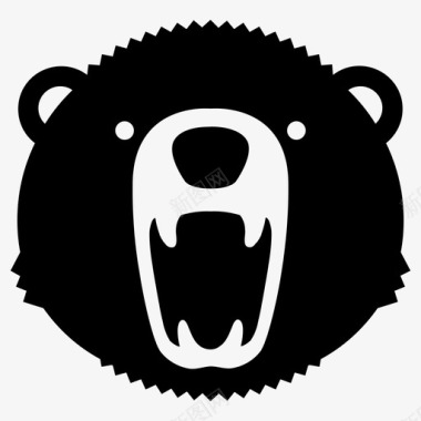 熊愤怒咆哮图标图标