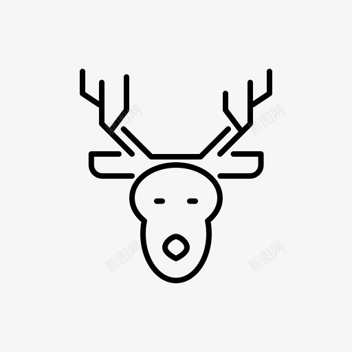 角动物圣诞节图标svg_新图网 https://ixintu.com 动物 圣诞图标 圣诞节 角 驯鹿 鹿