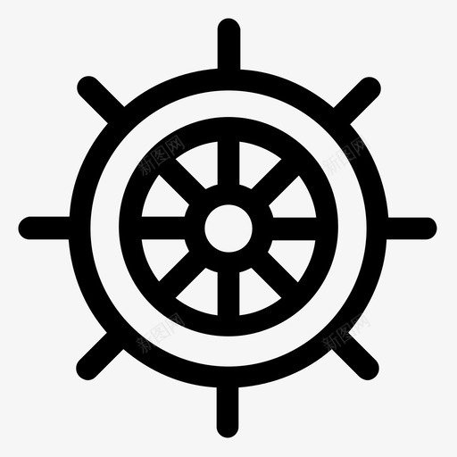 船轮船舵图标svg_新图网 https://ixintu.com 航海 舵 船 船轮