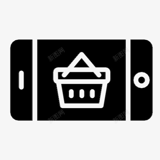 网上购物应用程序购物车图标svg_新图网 https://ixintu.com 应用程序 手机 智能手机 网上购物 购物车