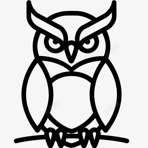 猫头鹰动物鸟图标svg_新图网 https://ixintu.com 万圣节 动物 吓人 猫头鹰 鸟