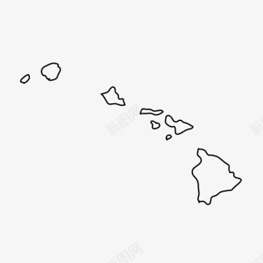 夏威夷地图州图标图标