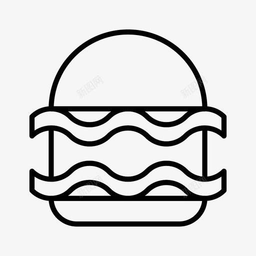 汉堡培根快餐图标svg_新图网 https://ixintu.com 垃圾 培根 快餐 汉堡 简单 食物