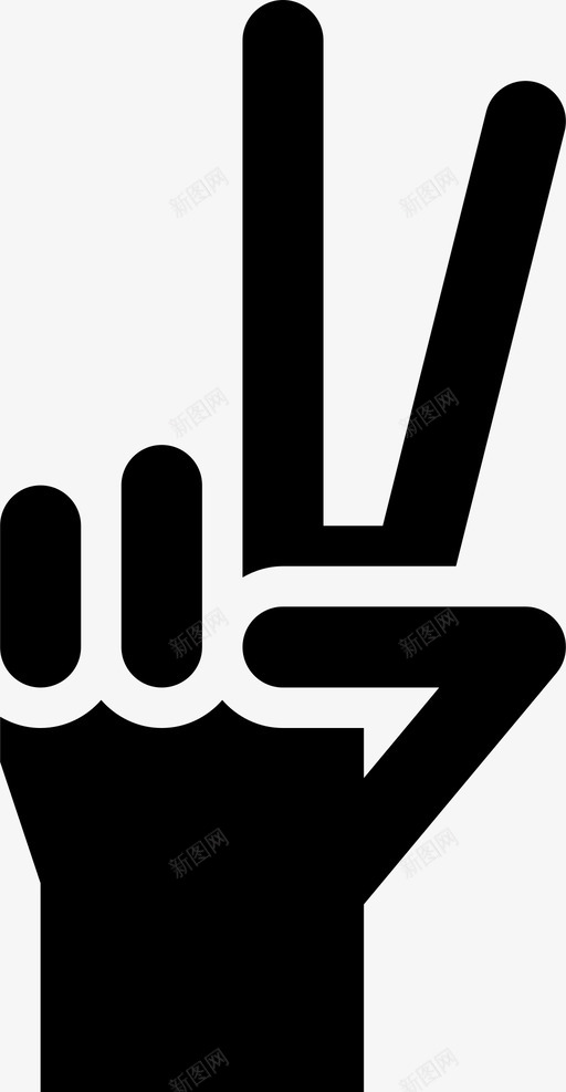 胜利手指手势图标svg_新图网 https://ixintu.com 双手 和平 成功 手 手势 手指 胜利
