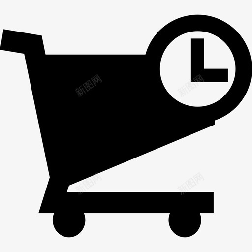 带有时间符号界面仪表板的购物车图标svg_新图网 https://ixintu.com 仪表板的购物车 带有时间符号 界面