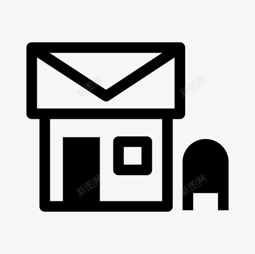 邮局大楼物流图标svg_新图网 https://ixintu.com 大楼 建筑和地标填充图标集 物流 航运 邮局