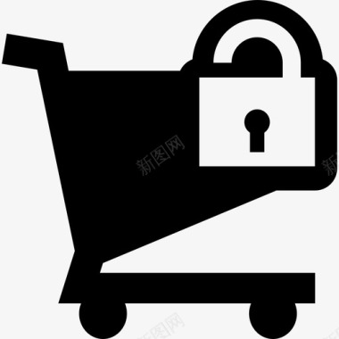 购物车锁符号安全仪表板图标图标