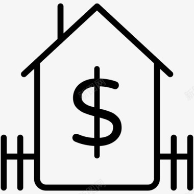 房产价值美元房屋图标图标