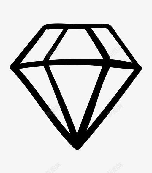 钻石手绘特殊图标svg_新图网 https://ixintu.com 假日 手绘 特殊 独特 钻石