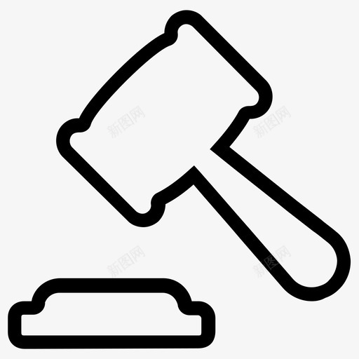 拍卖木槌锤子图标svg_新图网 https://ixintu.com 司法 商业图标轮廓 拍卖 木槌 法律 锤子