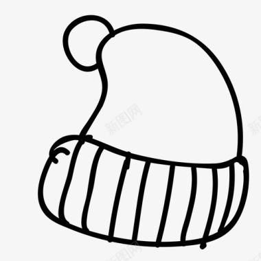 帽子寒冷时尚图标图标
