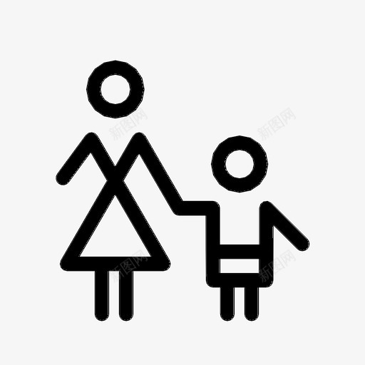 母子孩子家庭图标svg_新图网 https://ixintu.com 团体和人群2号线 孩子 家庭 家长 母子 行人