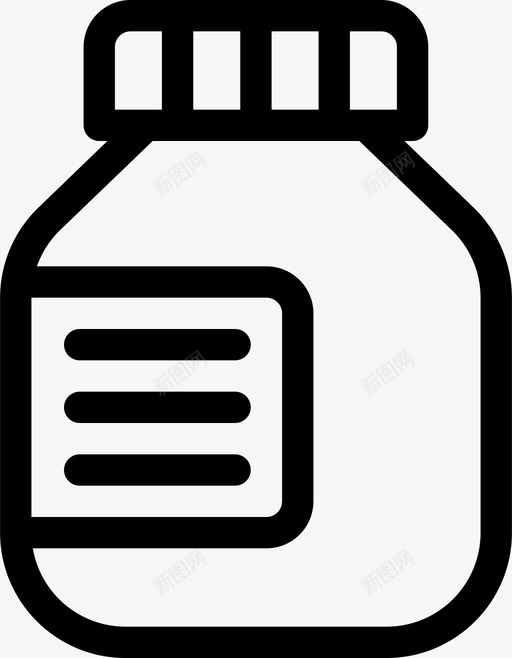 药品瓶子药丸图标svg_新图网 https://ixintu.com 医疗器械 瓶子 药丸 药品 蛋黄酱罐
