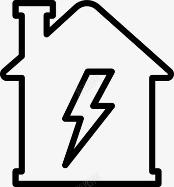 房屋公用事业房地产闪电图标图标