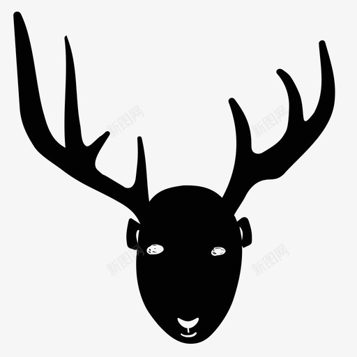 鹿动物鹿角图标svg_新图网 https://ixintu.com 动物 圣诞节 自然 驯鹿 鹿 鹿角