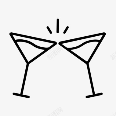 干杯庆祝鸡尾酒图标图标