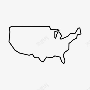 美国地图国家图标图标