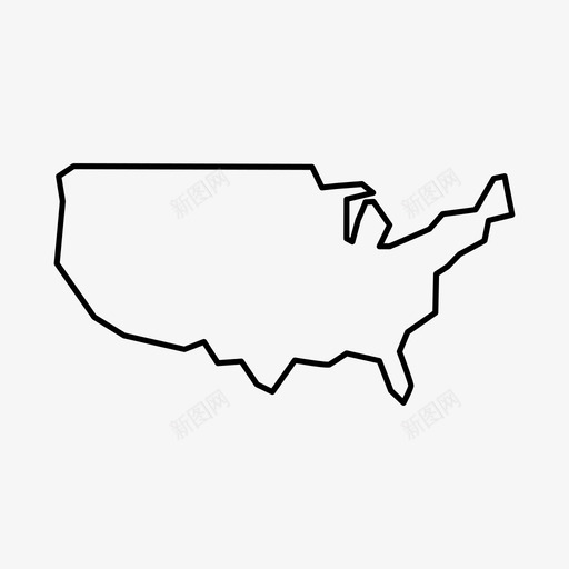 美国地图国家图标svg_新图网 https://ixintu.com 国家 地图 投票政治 美国 选举 选区