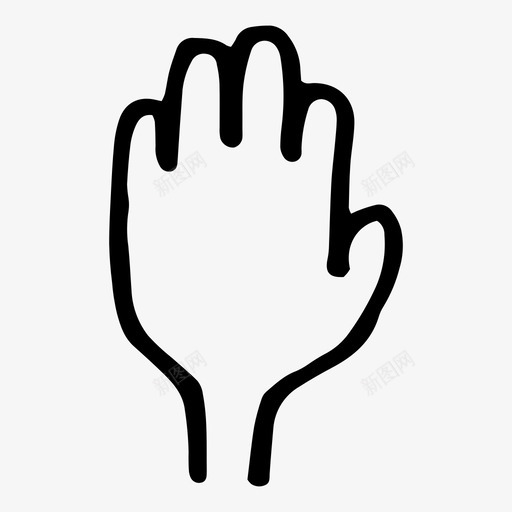 手手指手势图标svg_新图网 https://ixintu.com 停下 嗨 手 手势 手指