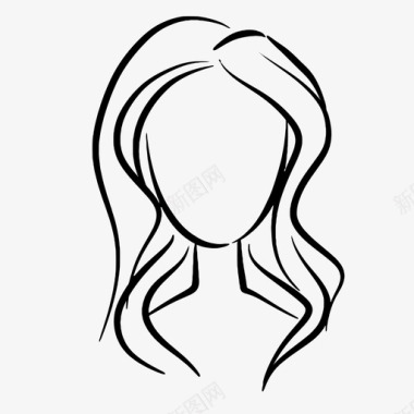 女孩发型美女脸蛋图标图标